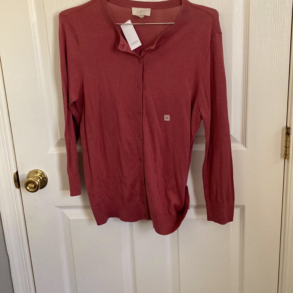 NWT Loft cotton cardigan M